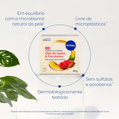 Sabonete N&iacute;vea Vegetal Nutri&ccedil;&atilde;o Da Natureza &Oacute;leo de Jojoba & Framboesa 80g