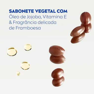 Sabonete N&iacute;vea Vegetal Nutri&ccedil;&atilde;o Da Natureza &Oacute;leo de Jojoba & Framboesa 80g