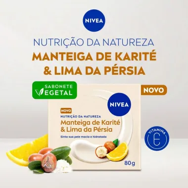 Sabonete Vegetal NIVEA Nutri&ccedil;&atilde;o Da Natureza Manteiga De Karit&eacute; & Lima Da P&eacute;rsia 80g