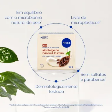 Sabonete Vegetal NIVEA Nutri&ccedil;&atilde;o Da Natureza Manteiga De Cacau & Jasmim 80g