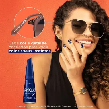Esmalte Risqué Chilli Beans Metálico Cor Asas para Liberdade 8ml