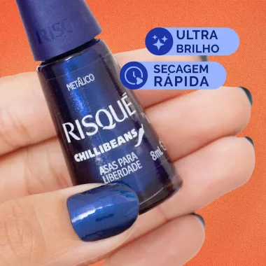 Esmalte Risqu&eacute; Chilli Beans Met&aacute;lico Cor Asas para Liberdade 8ml