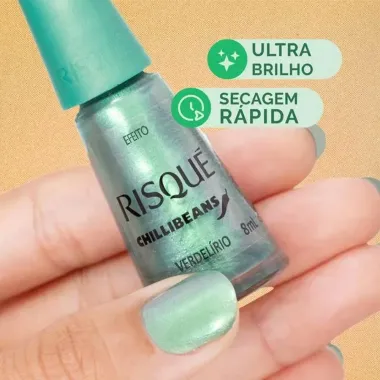Esmalte Verde Água Risqué Chilli Beans Efeito Cor Verdelírio 8ml