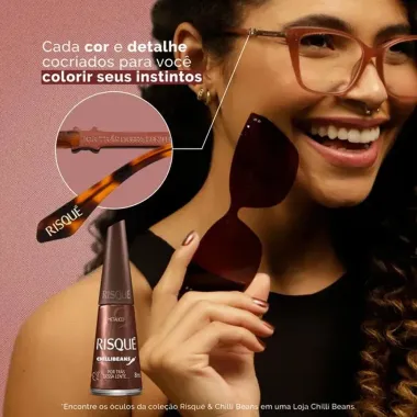 Esmalte Risqué Chilli Beans Metálico Cor Por Trás Dessa Lente 8ml