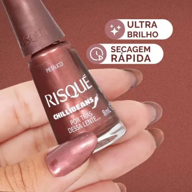 Esmalte Risqué Chilli Beans Metálico Cor Por Trás Dessa Lente 8ml