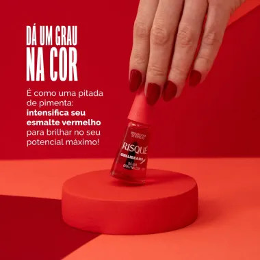 Esmalte Risqué Chilli Beans Intensificador de Vermelho Cor Dá Um Grau na Cor 8ml