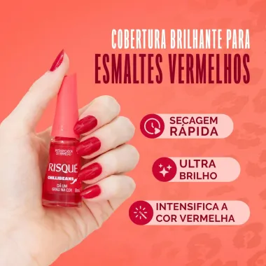 Esmalte Risqué Chilli Beans Intensificador de Vermelho Cor Dá Um Grau na Cor 8ml