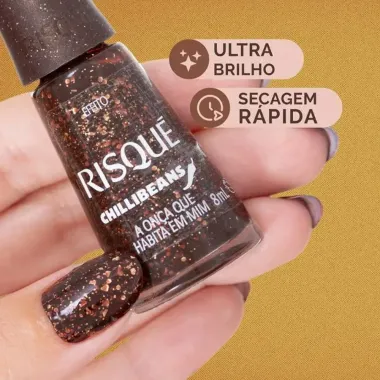 Esmalte Risqué Chilli Beans Efeito Cor A Onça que Habita em Mim 8ml