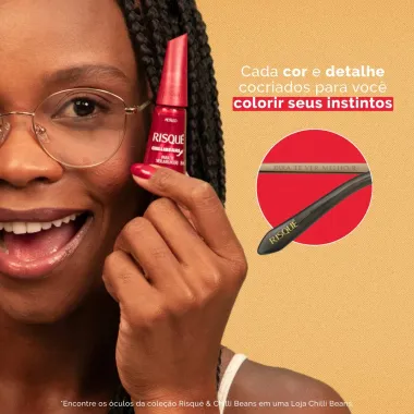 Esmalte Vermelho Risqué & Chilli Beans Para Te Vermelhor Metálico 8ml