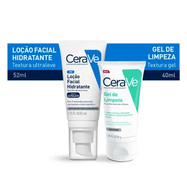Kit CeraVe Loção Facial Hidratante 52ml e Ganhe Gel de Limpeza 40g
