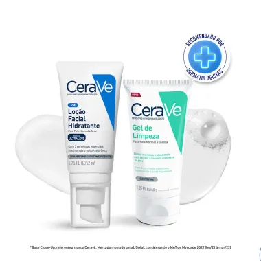 Kit CeraVe Loção Facial Hidratante 52ml e Ganhe Gel de Limpeza 40g