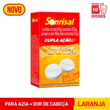 Sonrisal Dupla Ação Sabor Laranja com 10 Comprimidos Efervescentes