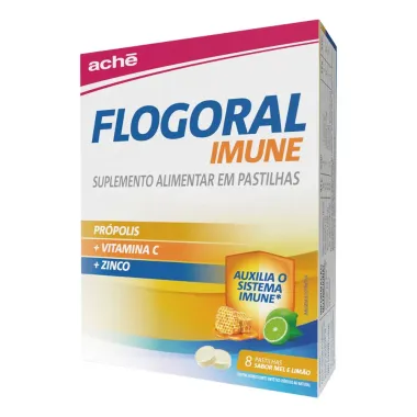 Flogoral Imune Mel e Limão 8 Pastilhas