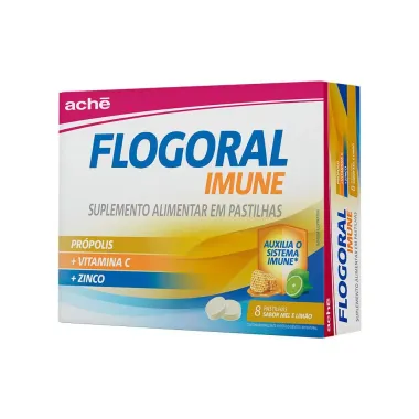 Flogoral Imune Mel e Limão 8 Pastilhas