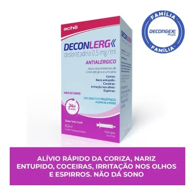 Deconlerg 0,5mg/ml Xarope Sabor Tutti Frutti com 60ml