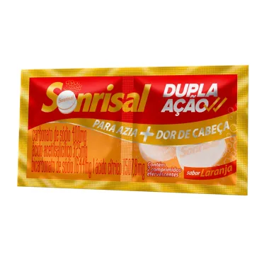 Sonrisal Dupla Ação Sabor Laranja com 2 Comprimidos Efervescentes