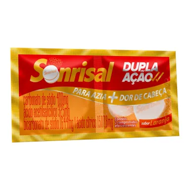 Sonrisal Dupla Ação Sabor Laranja com 2 Comprimidos Efervescentes