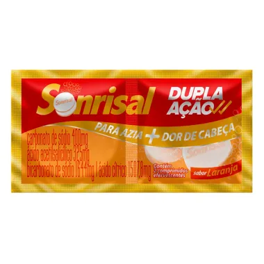 Sonrisal Dupla Ação Sabor Laranja com 2 Comprimidos Efervescentes