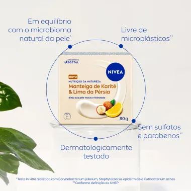 Sabonete em Barra Nivea Nutrição da Natureza Manteiga de Karité e Lima da Pérsia 6 Unidades de 80g cada
