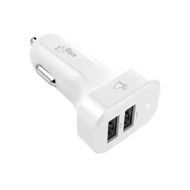 Carregador Veicular USB Universal ELG 2.1A Branco 2 Portas USB
