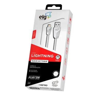 Cabo Lightning ELG 2.4A Apple Branco 1 Metro