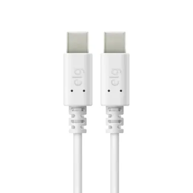 Cabo USB Tipo-C para USB Tipo-C ELG 3A Carga e Sincronização Branco 1 Metro