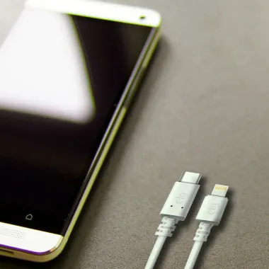 Cabo USB ELG USB Tipo C Lightning 3A Branco 1 Metro