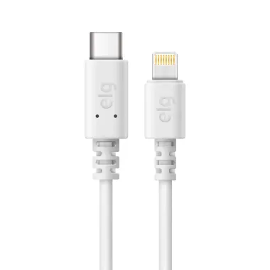 Cabo USB ELG USB Tipo C Lightning 3A Branco 1 Metro