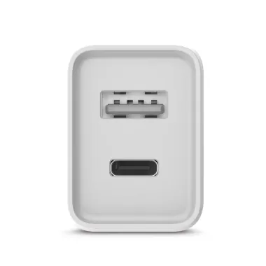 Carregador USB Universal ELG 2.1A 2 Portas 1 USB Tipo-C e 1 USB Branco