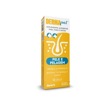 Derma Pet Pele e Pelagem Ômega 3 e Ômega 6 com 30 Cápsulas