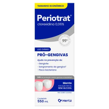 Periotrat 0,06% Pró Gengivas Solução Bucal Sabor Menta Sem álcool 550ml