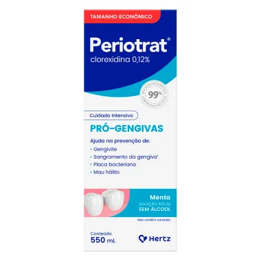 Periotrat 0,12% Pró Gengivas Solução Bucal Sabor Menta Sem Álcool 550ml