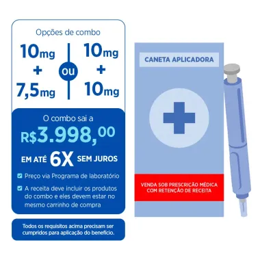 Mounjaro 10mg/0,5ml Tirzepatida Solu&ccedil;&atilde;o Injet&aacute;vel com 4 Canetas Aplicadora Preenchidas de 0,5ml cada