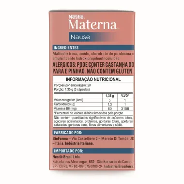 Materna Nause Suplemento Alimentar com 60 C&aacute;psulas