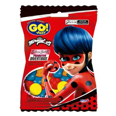 Bala Go! Jelly Miraculous Sabores Sortidos 70g