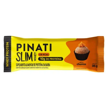 Barra de Proteína Pinati Slim Whey Sabor Churros com 10g de Proteína 35g
