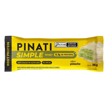 Barra de Proteína Pinati Simple Whey Sabor Pistache com 6,3g de Proteína 35g