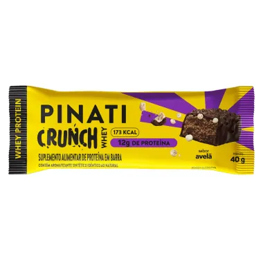 Barra de Proteína Pinati Crunch Whey Sabor Avelã com 12g de Proteína 40g