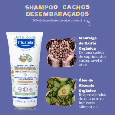 Shampoo Mustela Creme Nutritivo e Desembaraçante 200ml