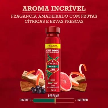 Desodorante Old Spice Aventura 72h Spray Antitranspirante 250ml
