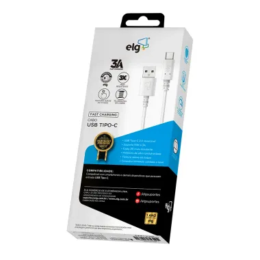 Cabo USB Tipo C ELG Fast Charging 3A 1 Metro
