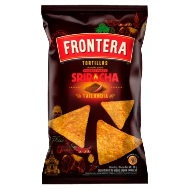 Chips Frontera Tortilhas Sabor Sriracha  Tailândia Picante Forte 68g