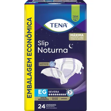 Fralda Geriátrica Tena Slip Noturno Tamanho EG 24 Unidades Descartáveis