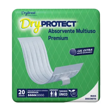 Absorvente Dry Protect Multiuso Premium Unissex para Incontinência Urinária Moderada 20 Unidades
