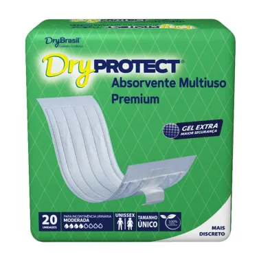 Absorvente Dry Protect Multiuso Premium Unissex para Incontinência Urinária Moderada 20 Unidades
