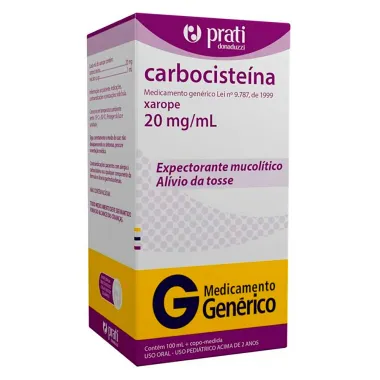 Carbocisteína 20mg/ml Prati Genérico Pediátrico Xarope 100ml