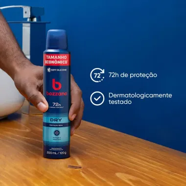 Desodorante Bozzano Men Dry Aerossol 72h Antitranspirante 200ml