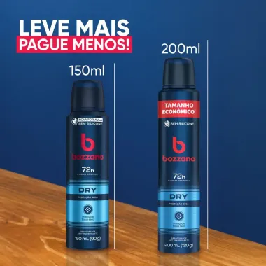 Desodorante Bozzano Men Dry Aerossol 72h Antitranspirante 200ml