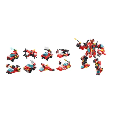 Fire Bots Block Brinq 2 em 1 Polibrinq 3+ Anos com 47 Peças