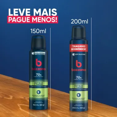 Desodorante Bozzano Men Antibac Fresh Aerossol 72h Antitranspirante 200ml